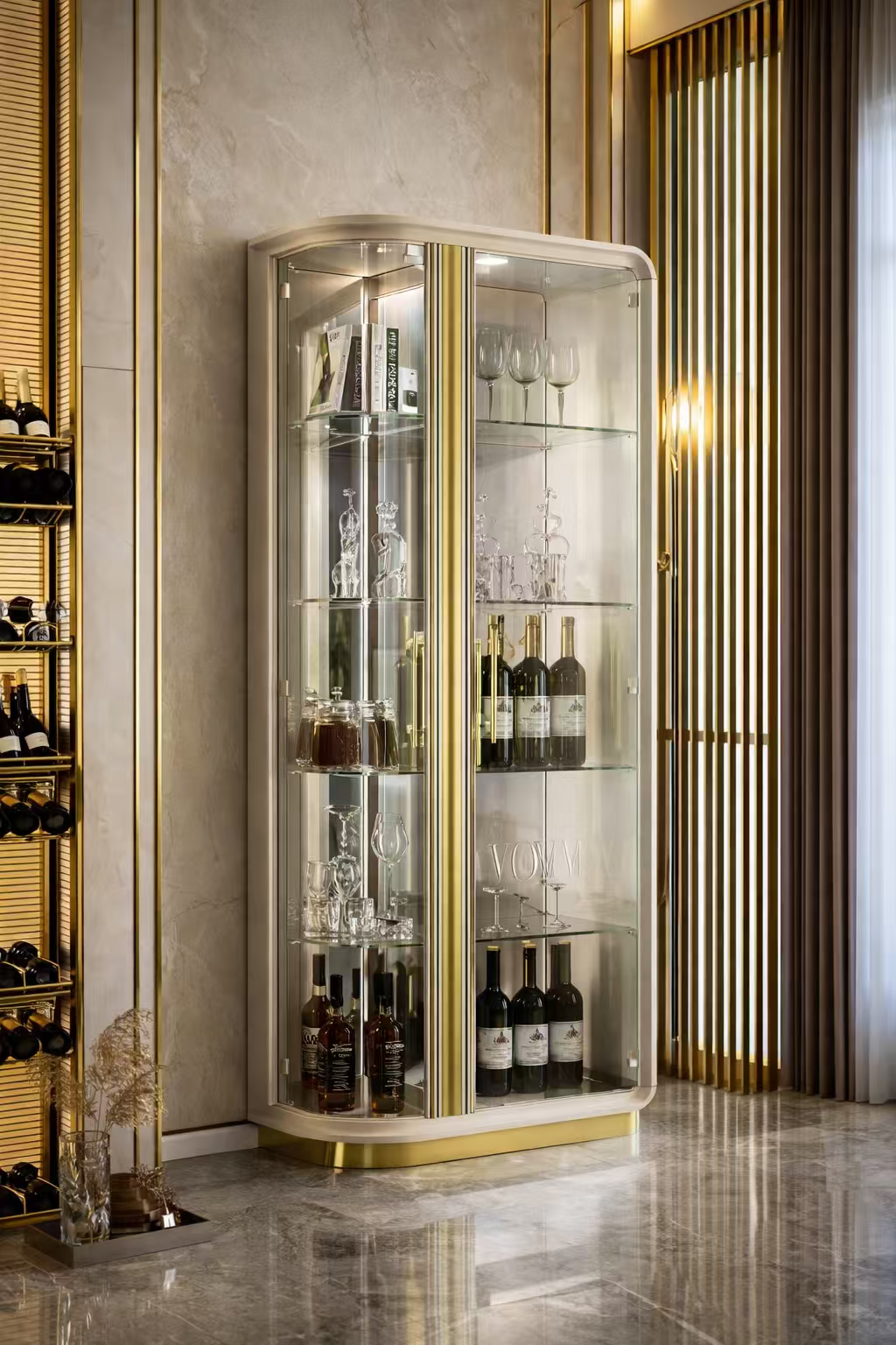Milano Luxury Glass Display Wine Cabinet