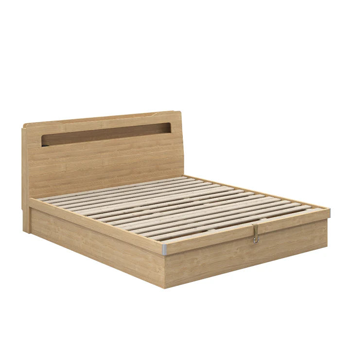 Doria Storage Bedframe, Queen, Oak