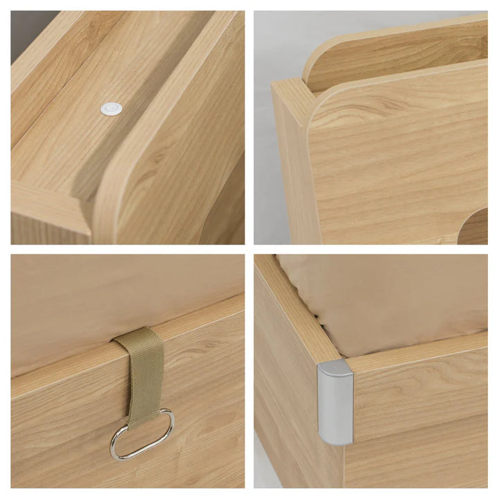 Doria Storage Bedframe, Queen, Oak