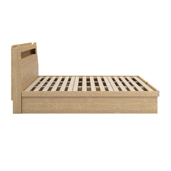 Doria Storage Bedframe, Queen, Oak