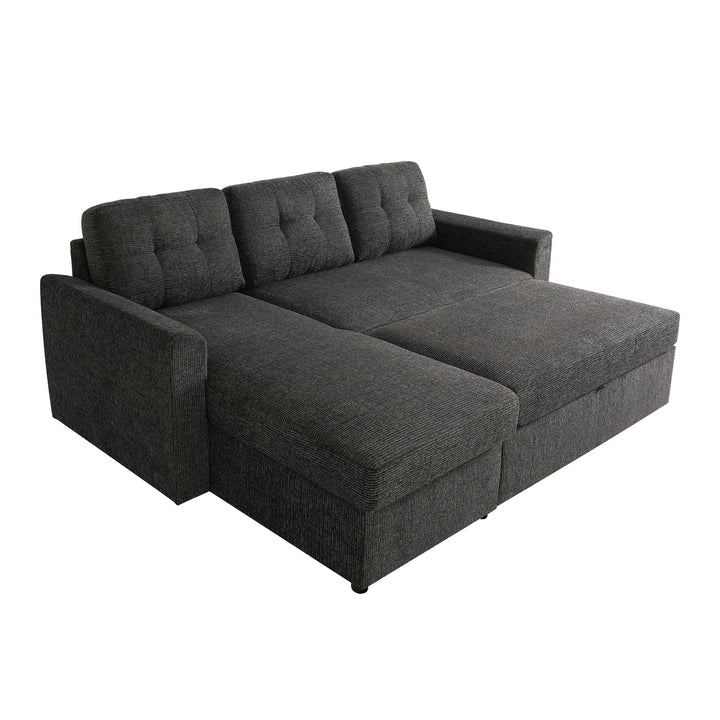 Nola 3 Seater Sofa bed with Storage, Carbon Black