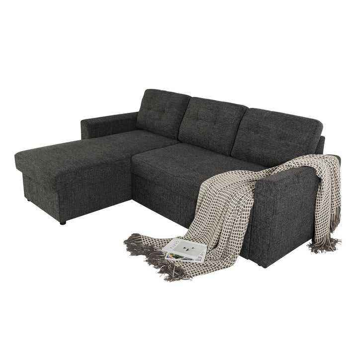Nola 3 Seater Sofa bed with Storage, Carbon Black