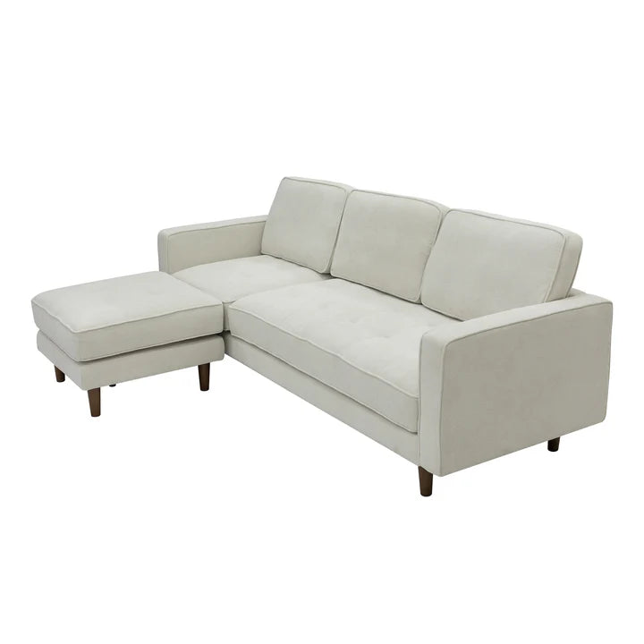 Forio Fabric 3-Seater sofa with Ottoman, Beige